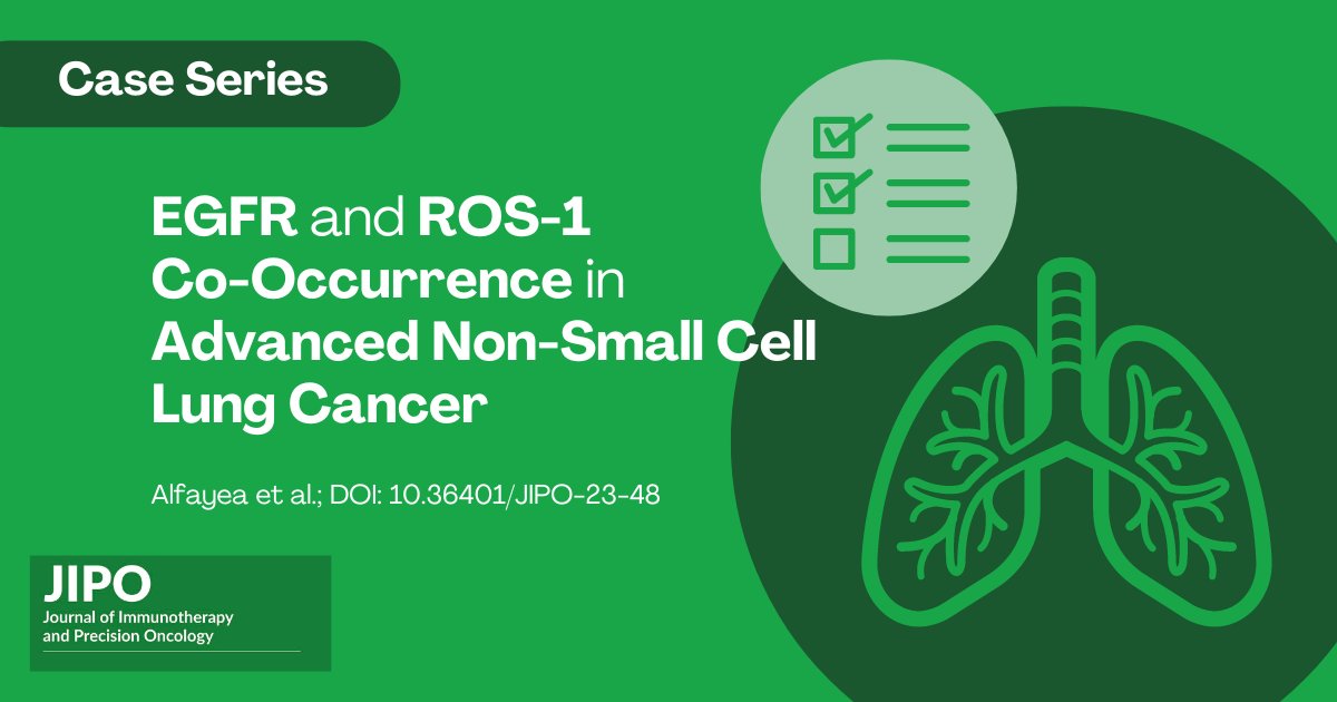 JIPOEditors's tweet photo. Brand new case series report by Alfayea et al. covers "EGFR and ROS-1 co-occurrence in advanced Non-small Cell Lung Cancer" https://t.co/liESBaYRpW #EGFR #ROS1 #cooccurrence, #advancedlungadenocarcinoma @oncologynetwork https://t.co/FXYCxCG9fb