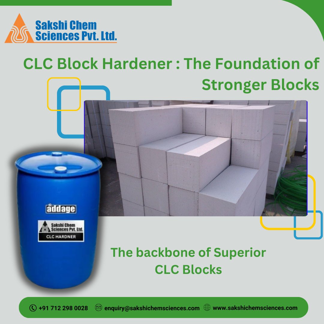 SakshiChemSci's tweet image. Boost the strength and durability of your CLC blocks with our premium CLC Block Hardener! 🏠🔩 #Hardener  #ConstructionMaterials #CLCBlocks
