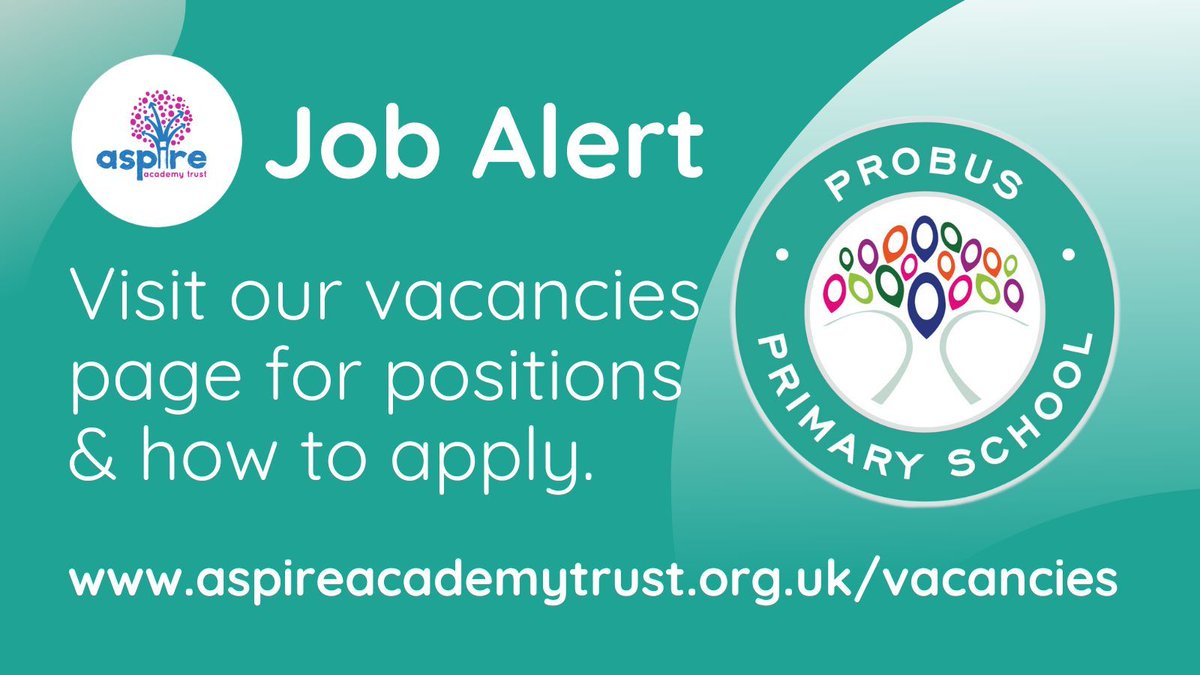 ProbusSchool's tweet image. TYPE OF POSITION: Teaching Assistant
SUBJECT: EYFS
SALARY: Level 2A - 2B Actual annual salary range £13,981 - £14,260
START DATE: September 2024
CLOSING DATE: 12th July 2024 at midday or sooner