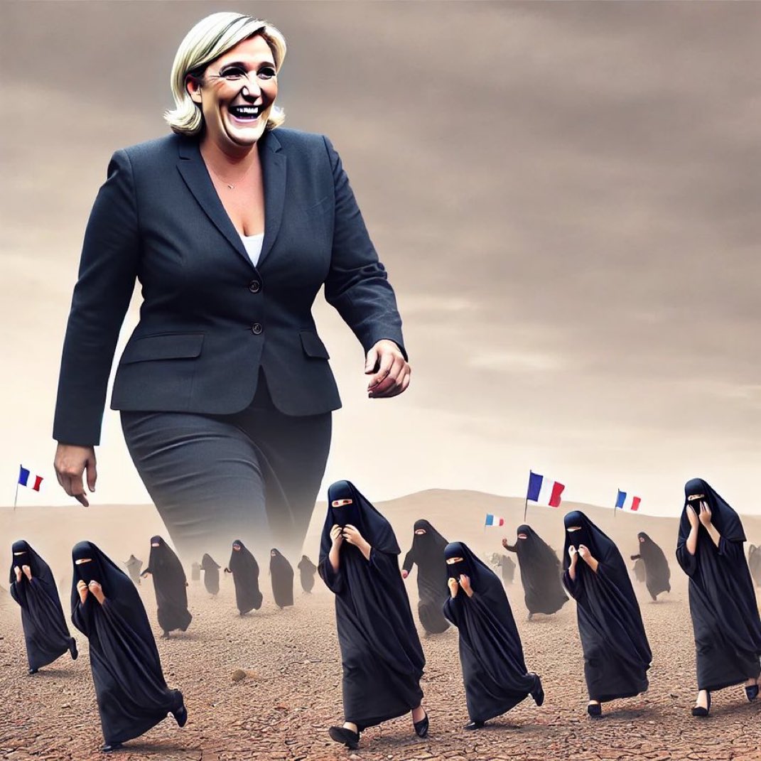 lady_habsburg's tweet photo. 🇫🇷 Marine Le Pen:

"Cuando llegue al poder, prohibiré el hijab en toda Francia" https://t.co/kd1mMNTdDu