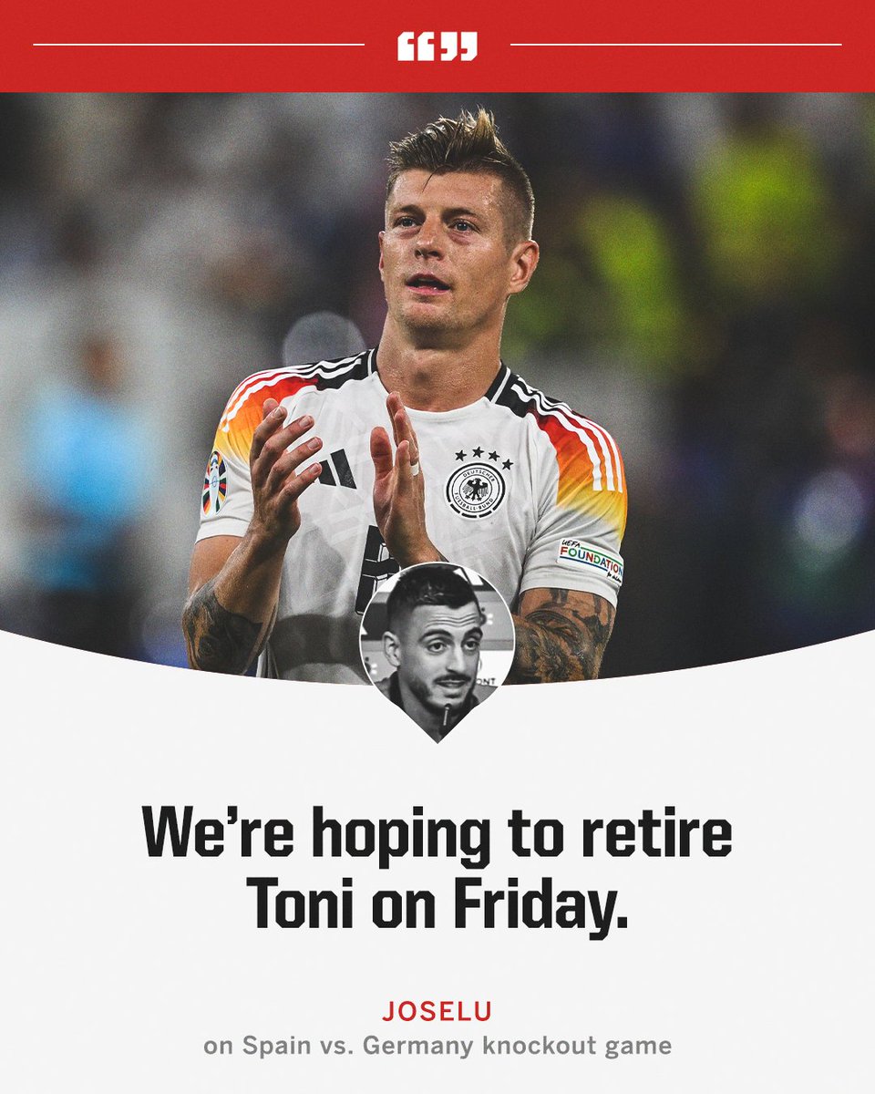Joselu jokes about retiring Toni Kroos in Spain's quarter-final