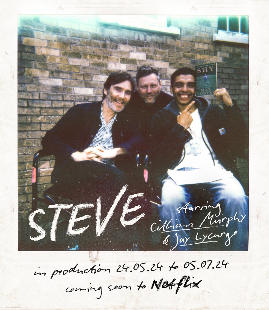 Production wraps this week on STEVE, a new film starring Academy Award® winner Cillian Murphy and Jay Lycurgo.

A reimagining of Max Porter's bestselling novel SHY, the film follows a pivotal day in the life of a headteacher and his students at a last-chance reform college.