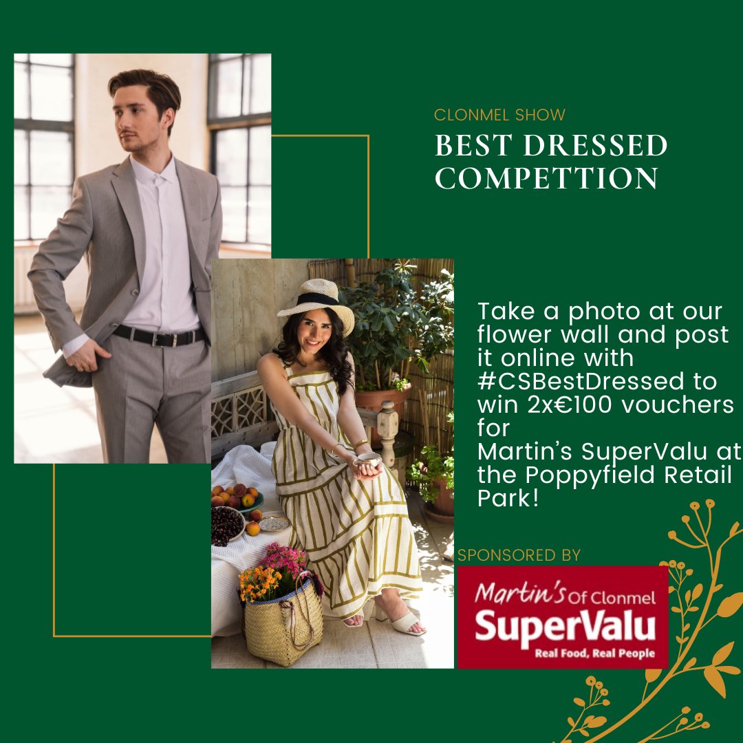 Clonmel Show (@clonmelshow) on Twitter photo Fancy winning a β¬100 SuperValu voucher? Then come along to our annual show at Clonmel Racecourse this Sunday! Tickets are available online ποΈ#tipperary #familyevents Fancy winning a β¬100 SuperValu voucher? Then come along to our annual show at Clonmel Racecourse this Sunday! Tickets are available online ποΈ#tipperary #familyevents