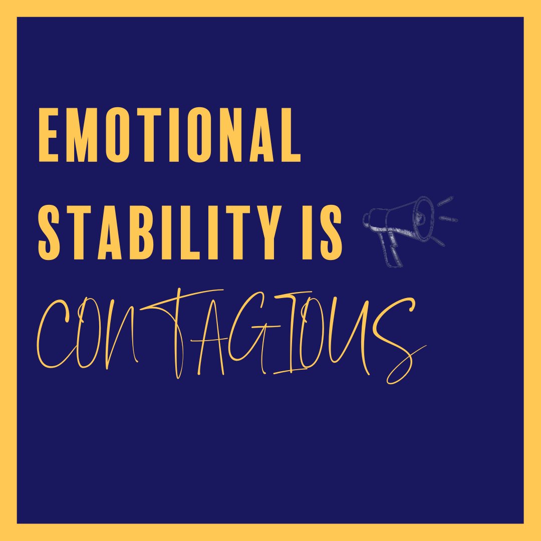 Emotional stability is contagious, so spread it with your staff and learners, and watch it ripple through and take hold #EduTwitter