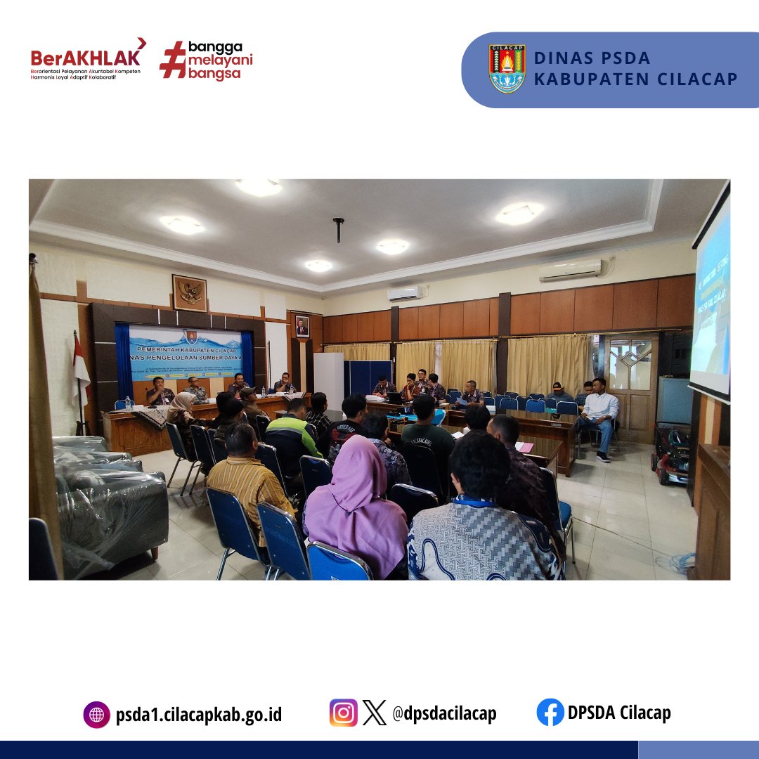 Pre-Construction Meeting Kegiatan DAK Fisik Bidang Irigasi Tahun Anggaran 2024
Rabu, 3 Juli 2024
Aula Dinas PSDA Kabupaten Cilacap

#psda
#psdacilacap
#dpsda
#cilacap
#kabupatencilacap
#cilacapbercahaya
#cilacapupdate
