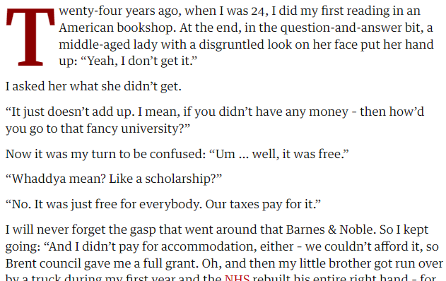Steven Jones (@stevenjones_mcr) on Twitter photo Zadie Smith in today's <a href="/guardian/">The Guardian</a> remembering English higher education as a publicly funded public good. Zadie Smith in today's <a href="/guardian/">The Guardian</a> remembering English higher education as a publicly funded public good.