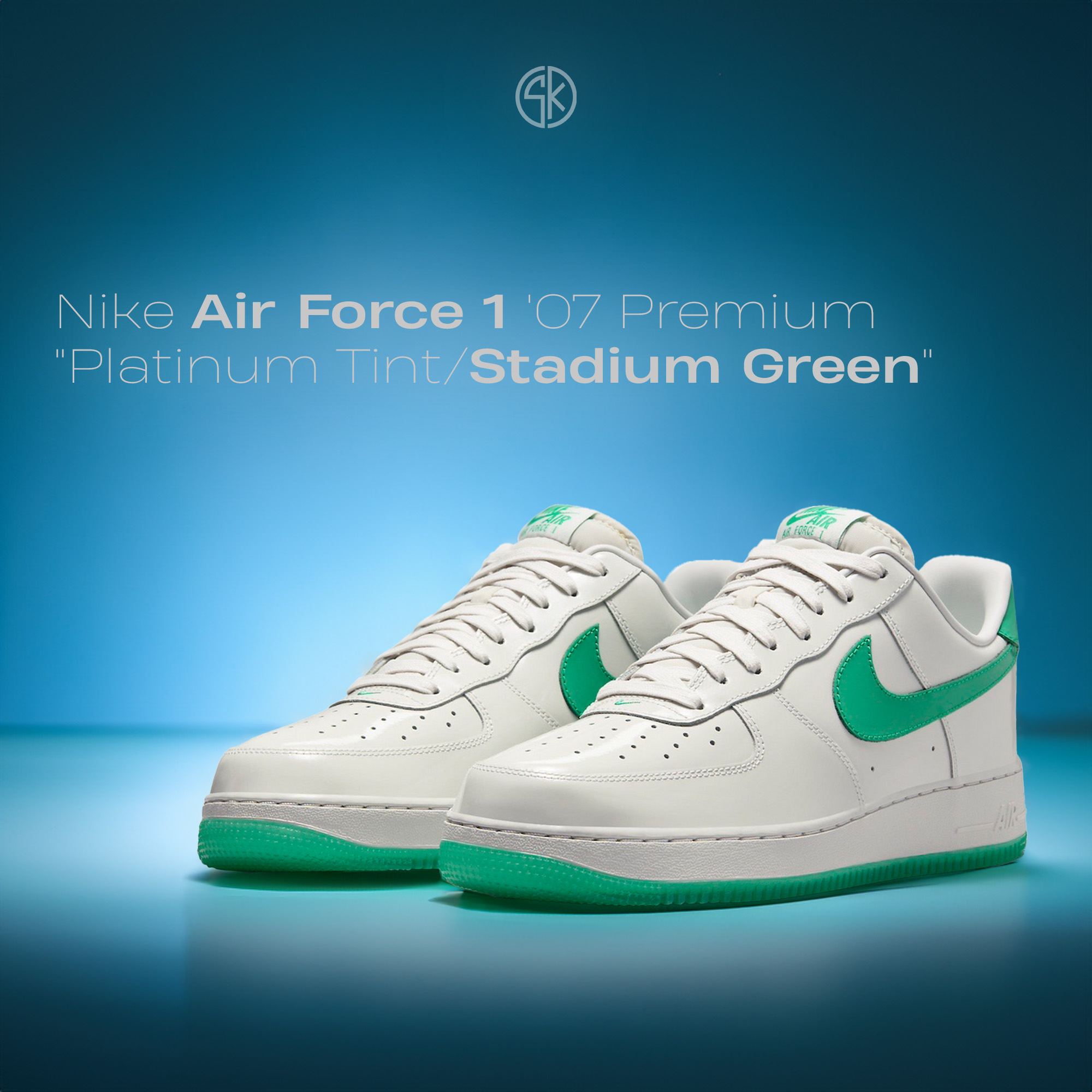 skstore.eu on X Nike Air Force 1 07 Premium Platinum Tint Stadium Green https t lvP2qL5S12 If you re a fan of patent leather then look out for this version of the AF1 Price 110.99