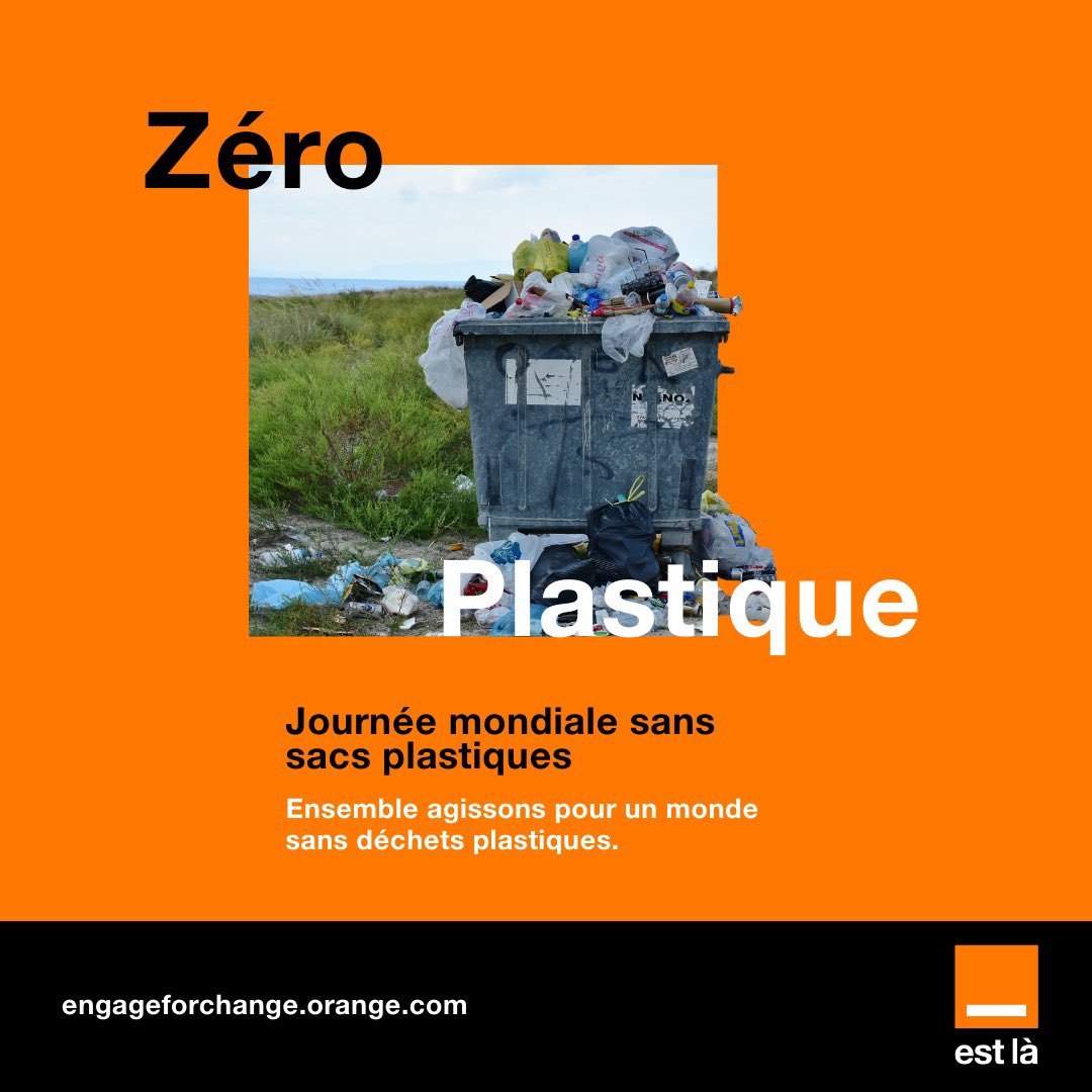 Dites NON aux sacs en plastique, OUI à un avenir plus vert ! 🌿♻️

En cette Journée Mondiale Sans Sacs Plastique, Orange RDC s'engage pour un monde plus durable. 🌍✨

Rejoignez-nous et soyez acteurs du changement ! Ensemble, adoptons les sacs réutilisables et débarrassons-nous