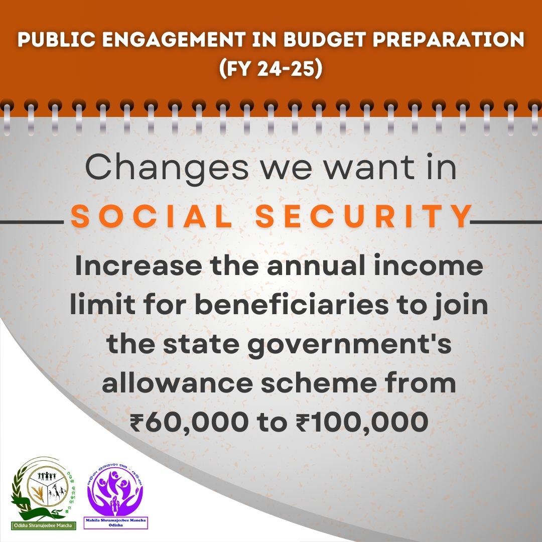 OSM91165819's tweet photo. #OdishaBudgetPriorities
We call upon @fdodisha @CMO_Odisha to increase the budgetary allocations for Social Security so that all eligible beneficiaries can live a dignified life.
Your support is vital! @SSEPD2
#SocialSecurityEnhancement #BeneficiarySupport #DignifiedLiving https://t.co/RTbO7TC79d