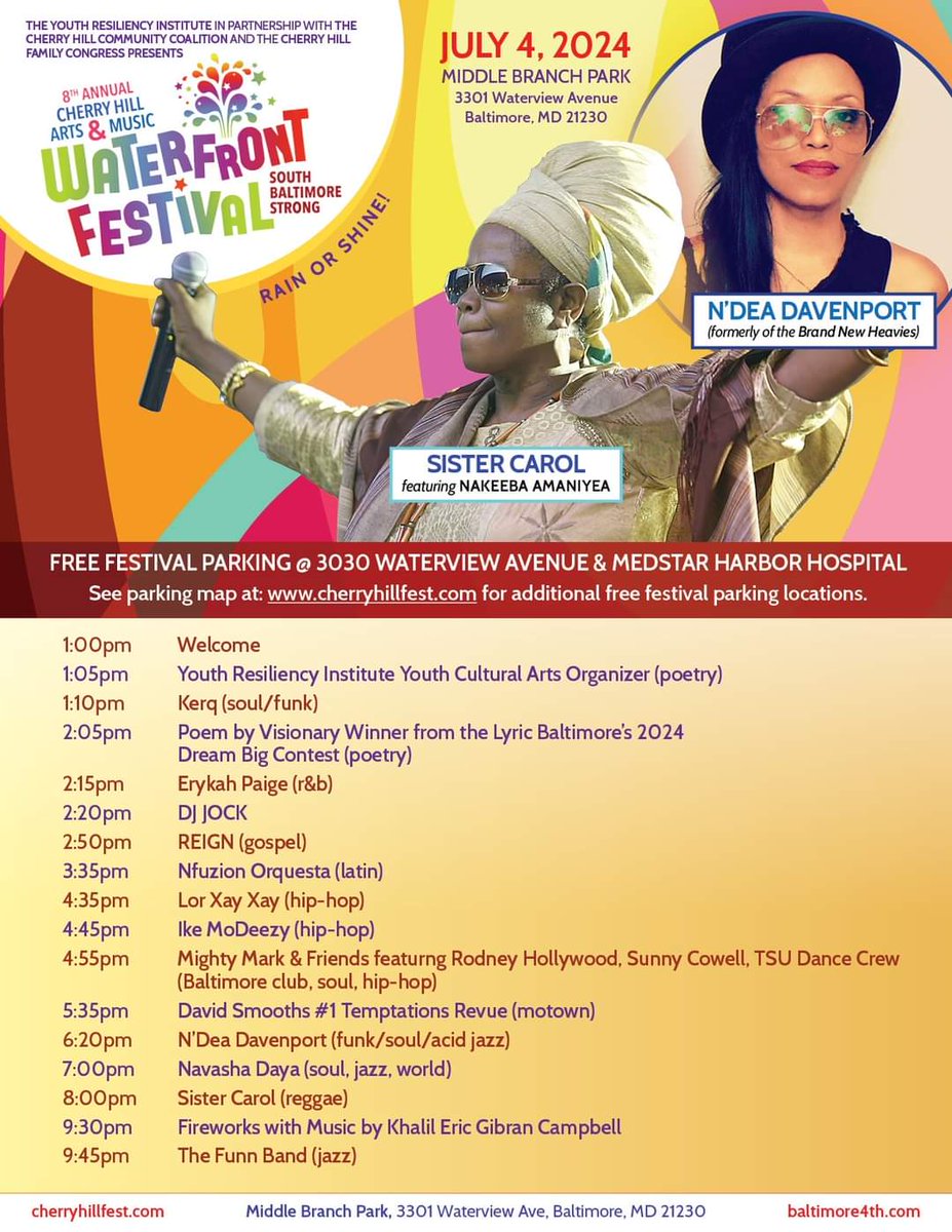 #festivalschedule #southbaltimorestrong