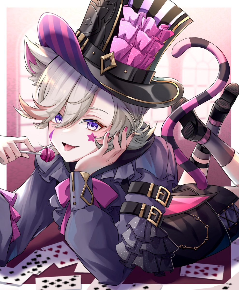 0000_xlost's tweet image. チェシャ猫リネ🐈‍⬛🎀🍭
#Lyney