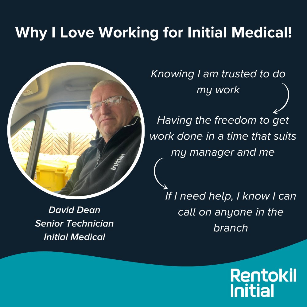 For David, having the freedom to do his job and a strong support team are the things he loves most about working for Initial Medical. Want the same in your role? Apply today: jobs.rentokil-initial.co.uk/?utm_source=so…