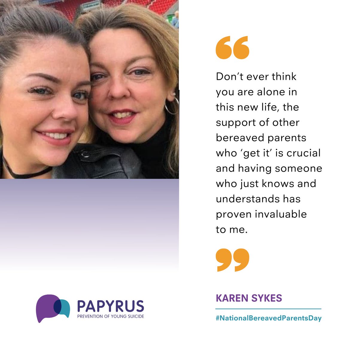 Today is #NationalBereavedParentsDay, a day to honour the incredible strength of parents who have faced the unimaginable loss of a child.

We asked PAPYRUS supporters, “If you could give a bereaved parent one piece of advice, what would it be?” 🕊️💜
#SuicidePrevention