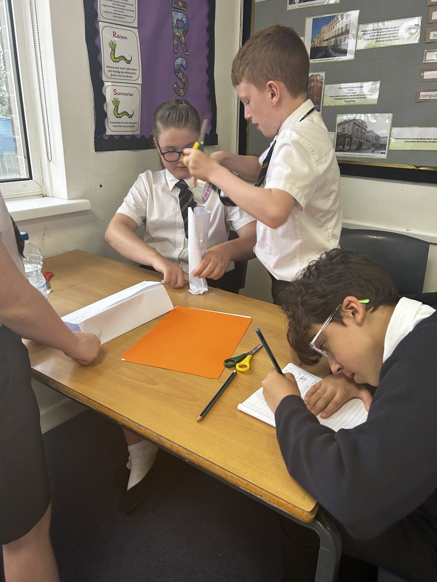 Y5 have been really involved in their final topic this year 'Architecture'
Today we looked at how bridges have been used to span gaps and how they have changed over time. Children investigated how certain shapes would be more successful and could withhold a lot of weight.