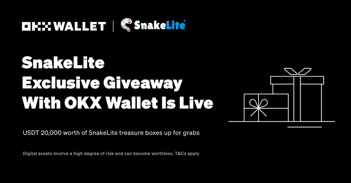 snakeliteio's tweet image. ✨SnakeLite: $20,000 worth of Treasure Boxes Giveaway with OKX

🎊SnakeLite is partnering with the official wallet of OKX! 

🌟 We’re giving away a total of offer $20,000 SnakeLite Treasure Boxes for 200 participants.

🍕How to participate?
🍕Join Now the Galxe…