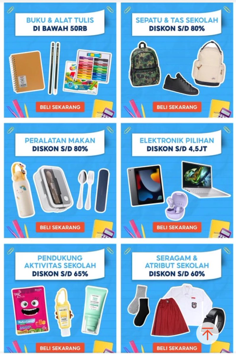 racunambis's tweet photo. BACK TO SCHOOL SALE 🎒✏️ 

Diskon s/d 70% + 
Ekstra Voucher 50%😍🫰🏻

👉🏻 https://t.co/ptVv3i9d2H https://t.co/SQc82aemLc