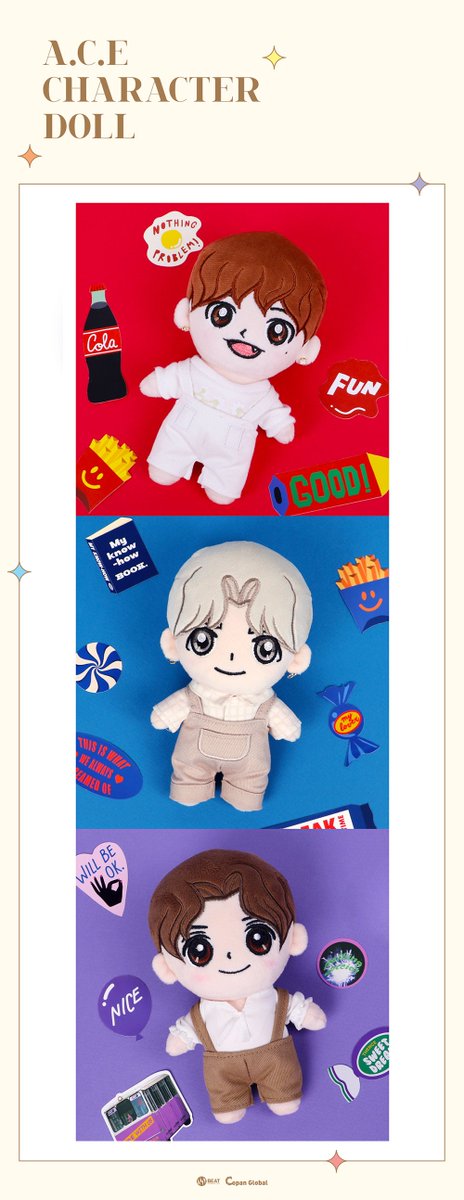 Withmuu_twt's tweet photo. [📢] 에이스(A.C.E) OFFICIAL CHARACTER DOLL 안내

멤버들의 포인트를 그대로 담아낸
에이스(A.C.E) CHARACTER DOLL🧸✨

멤버 별 포토카드 1종과 함께
지금 #위드뮤 에서 확인해 보세요!

🔗KR https://t.co/HdgJ1Wpvow
🔗CN https://t.co/cijnJ8MncQ
🔗JP https://t.co/T7TivL5SiX
🔗GLOBAL https://t.co/sVsLD0m2Py

✔ 준비된 재고 소진 시 조기 품절될 수 있습니다.

#ACE #에이스 #エイス