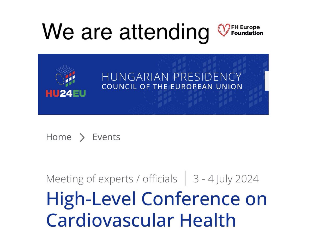 fhpatienteurope's tweet photo. DAY3 of the #HU24EU! High-Level Conference on Cardiovascular Health! #Hungary will present a concept paper on #CVD which builds on the #EACH #CVH Action Plan.
#FindFH #FindHoFH #FindLpa #FindFCS #cholesterol #LDL #PerfectoFH #UseHeart #FHEF #PatientVoice https://t.co/gSpoGkDrDl https://t.co/i2r1X9B1GS