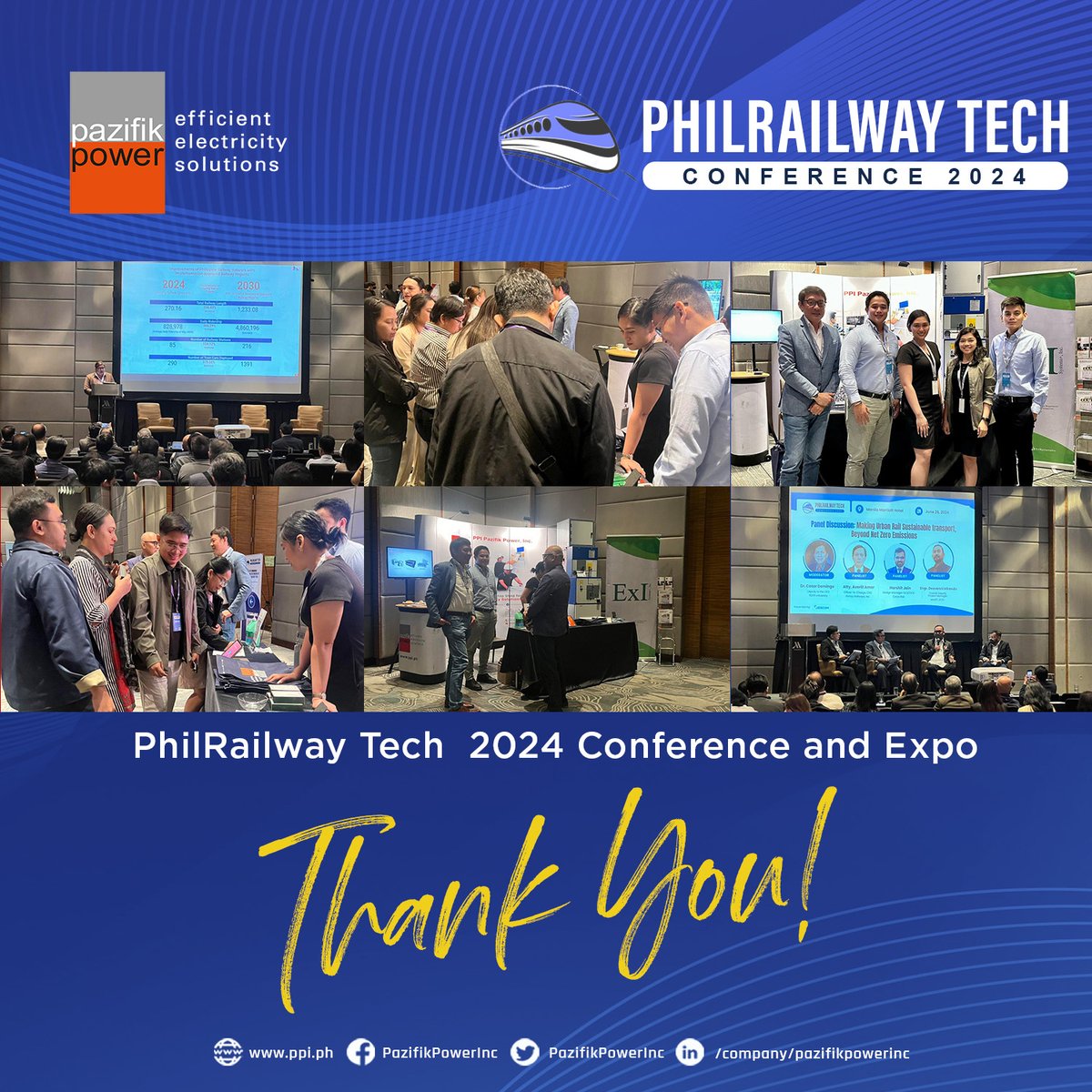 PazifikPowerInc's tweet image. &quot;TRACKS TO TOMORROW: EXPLORING THE FRONTIER OF PHILIPPINE RAILWAY TECH&quot;
The PhilRailwayTech Conference | Expo 2024 was held at the MANILA MARRIOTT HOTEL on June 26, 2024.