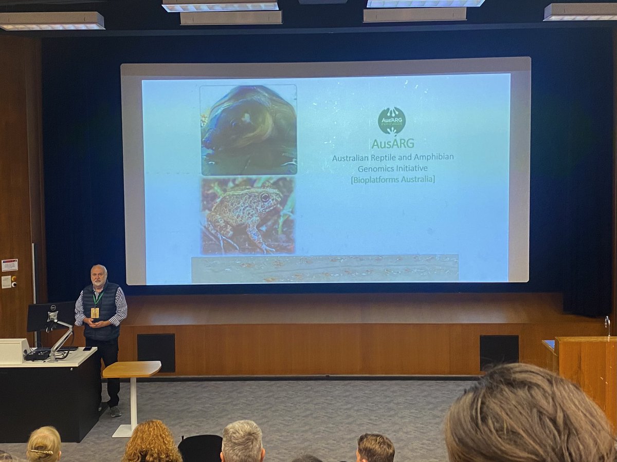 Hollyvnelson's tweet photo. Great talks by @ardynasios and @HoggCarolyn on generating genomic resources for threatened species through @AusARGenomics and @ThreatenedSpGen initiatives 🧬 @GeneticsAus https://t.co/HjQsLOnBzV