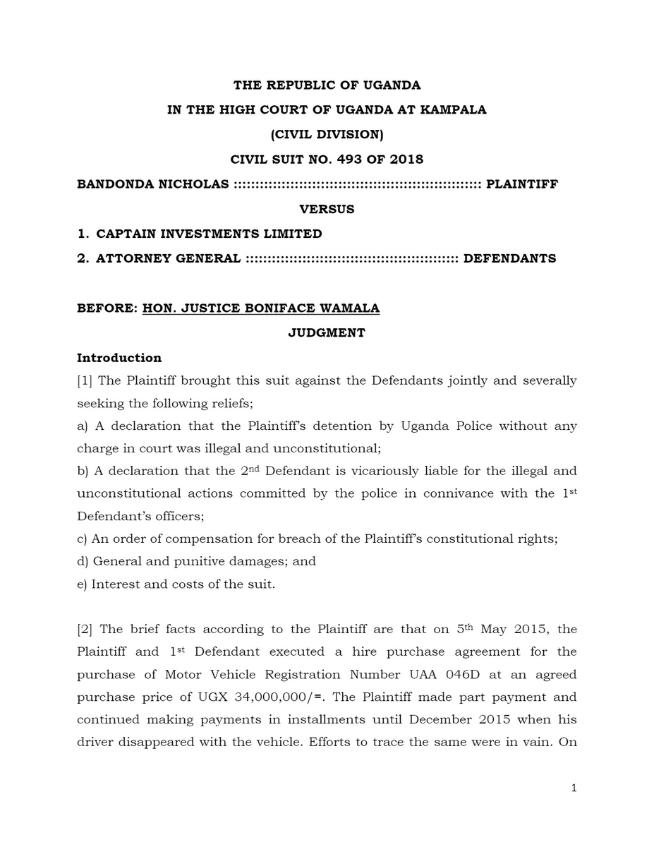 TriteLawUG's tweet photo. On 5-Dec-2022 Wamala J in ⏬cited Ochwa vs AG where  Mubiru J ✍️there is no power to arrest &amp; detain a person merely to make enquiries about him or her. Constitution does not permit an arrest for purposes of interrogation in hope of getting enough information to ground a charge⏬ https://t.co/mltHZZRJrG