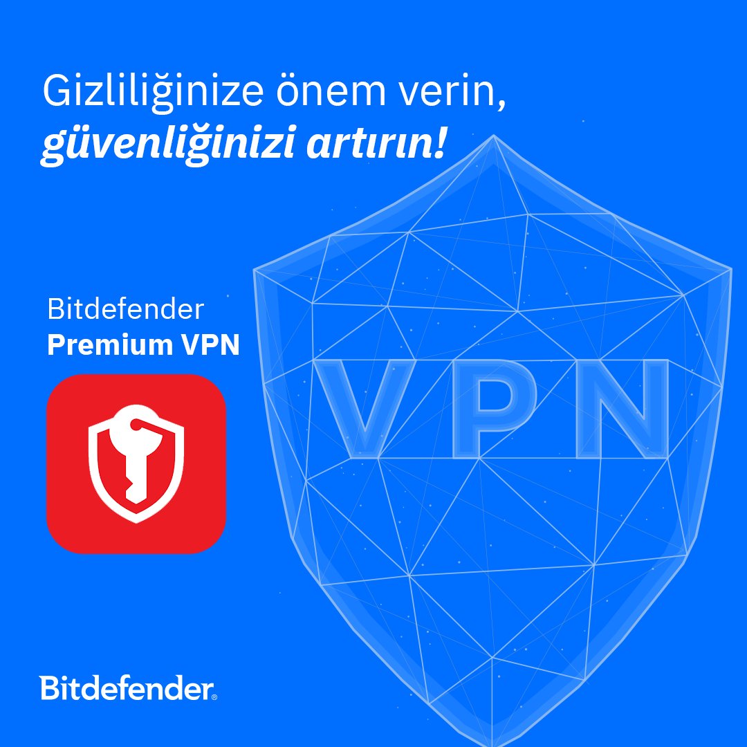 bitdefender_tr's tweet photo. Bitdefender Premium VPN ile internette gezinirken kimliğinizi ve verilerinizi koruyun. Coğrafi kısıtlamaları aşın, yüksek hızda güvenli bağlantının tadını çıkarın. 🌐✨

https://t.co/LEFqJtOS4y 

#Bitdefender #BitdefenderTürkiye https://t.co/5WF0yG95r8