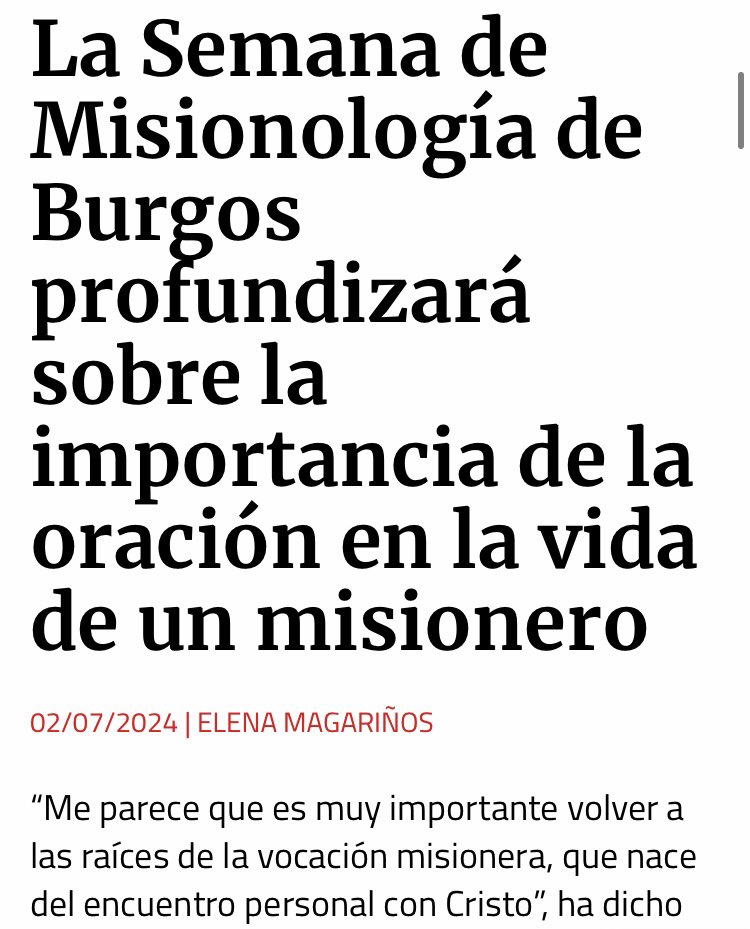 Aquí tenéis un breve repaso del seguimiento en medios de nuestras jornadas 🗞 💻

⛪️ #SemanaEspañoladelaMisionología

7️⃣6️⃣ Edición

<a href="/europapress/">Europa Press</a> 
<a href="/LaVanguardia/">La Vanguardia</a> 
<a href="/BurgosNoticias_/">BurgosNoticias</a>