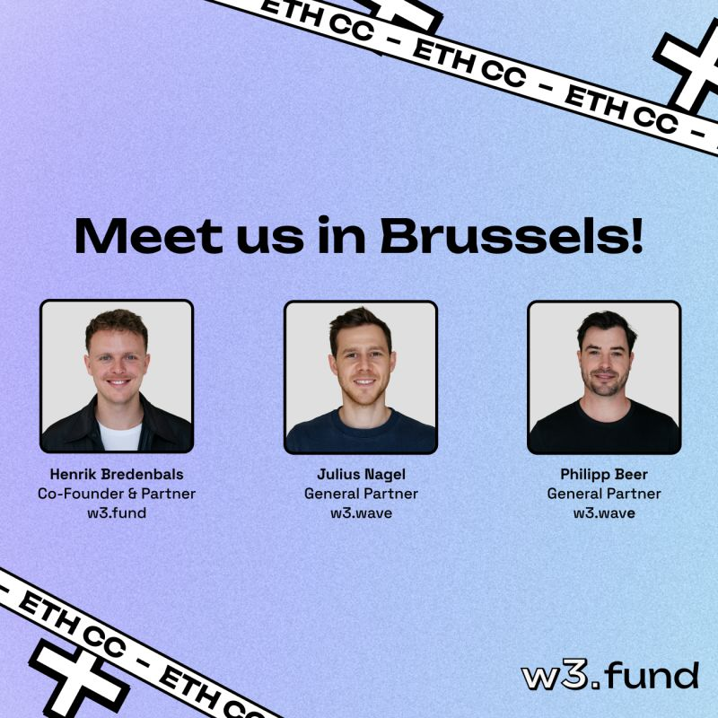 w3.fund (@w3_fund) on Twitter photo We will be in Brussels during <a href="/EthCC/">EthCC - Ethereum Community Conference</a> 🇧🇪
Reach out to us if you are:
🏋🏽 a Web3 startup founder
💸 an investor looking to invest in the crypto space
✨ a staking provider or someone really interested in staking their assets under compliance We will be in Brussels during <a href="/EthCC/">EthCC - Ethereum Community Conference</a> 🇧🇪
Reach out to us if you are:
🏋🏽 a Web3 startup founder
💸 an investor looking to invest in the crypto space
✨ a staking provider or someone really interested in staking their assets under compliance