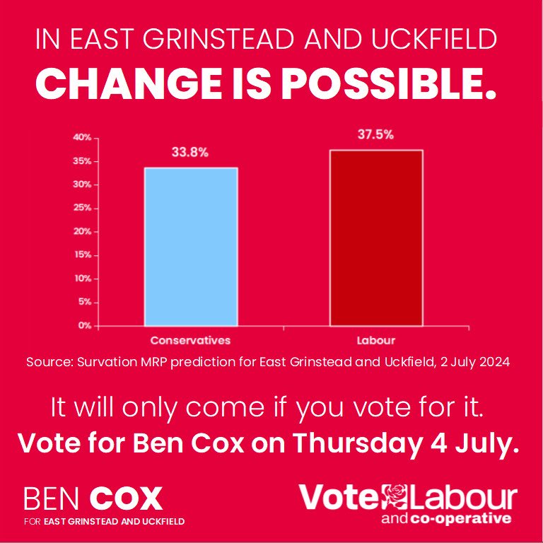 Change. It’s possible right here in sunny Sussex but we’ve got to vote for it. If you live in East Grinstead and Uckfield you know what to do on Thursday!

P.s don’t forget your I.D.