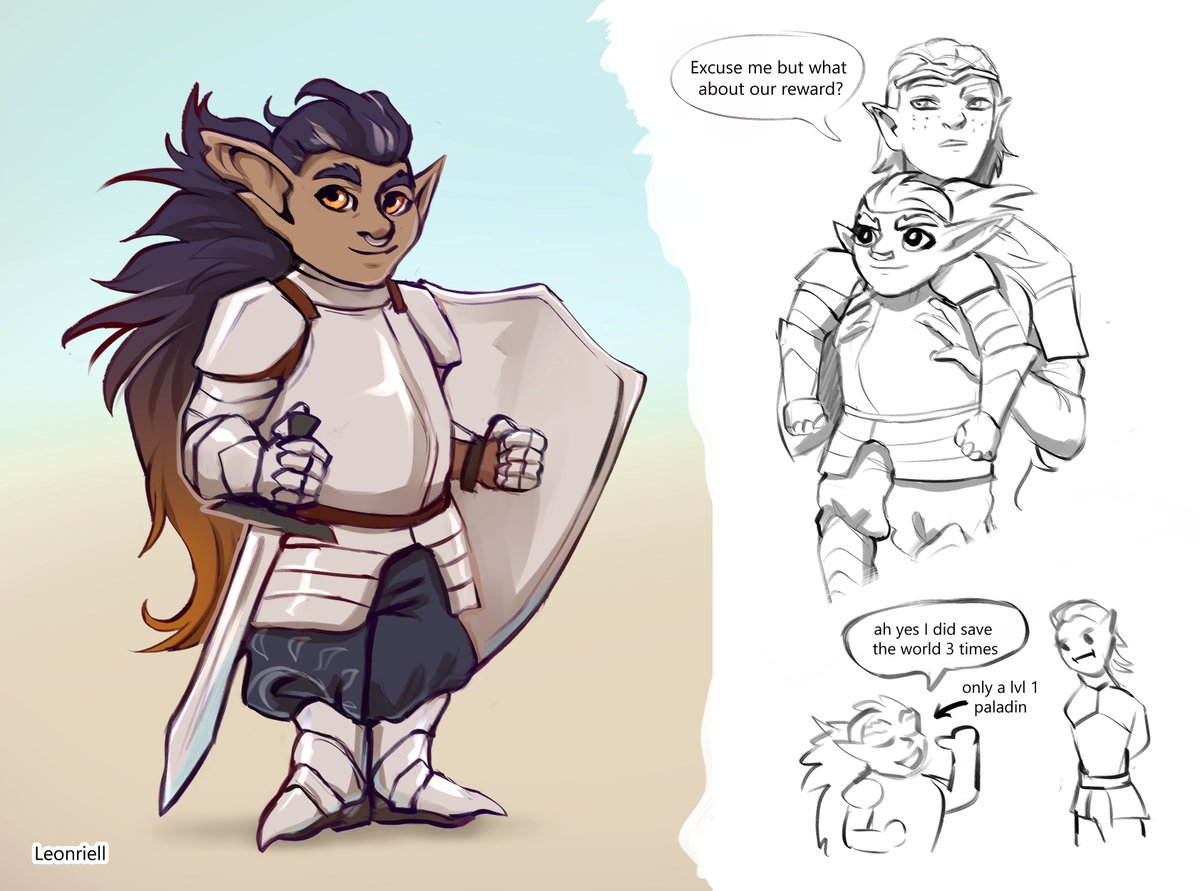 Leonrielll's tweet photo. My definitely not lying and very powerful level 1 goblin named Gibbles. With best boy Adrien @kidofthegalaxy 

#dnd #DungeonsandDaddies #dnd5e #5e https://t.co/HJZQbIBOfV