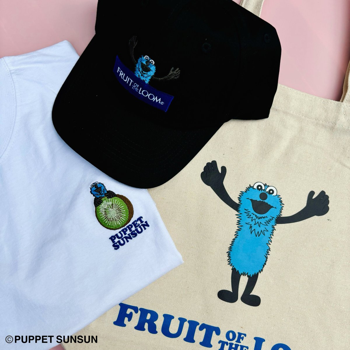 PUPPET SUNSUN フルーツTシャツ FRUIT OF THE LOOM」とパペットスンスンが初コラボ！Tシャツやキャップ