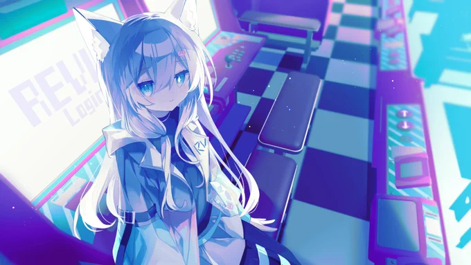 Skebで描かせていただいた銀髪白髪っこちゃん達