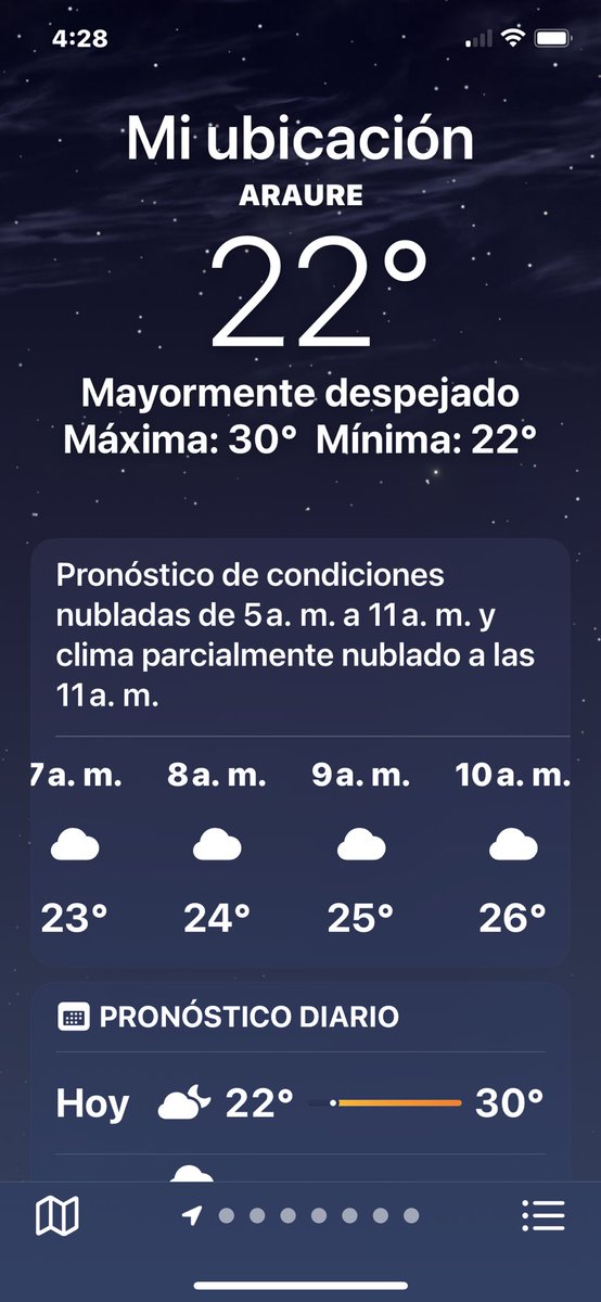 PortuguesaTV's tweet photo. #Jul03 La App del clima pronostica para la zona de #Acarigua #Araure https://t.co/cNPdiDVn06