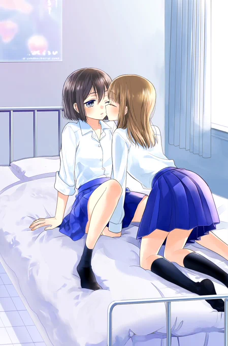 比較的涼しげな放課後イラスト#創作百合 