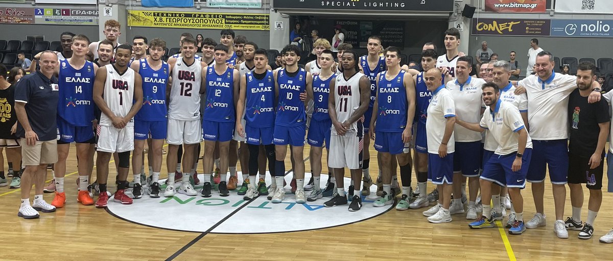 ATHENS, GREECE - With Ancient Greece known as the birthplace of democracy, what better location to have two groups agree on an improbable ending…a tie.  In USA’s final match in Athens both teams agreed to end the FIBA “friendly” contest with an 86-86 tie.