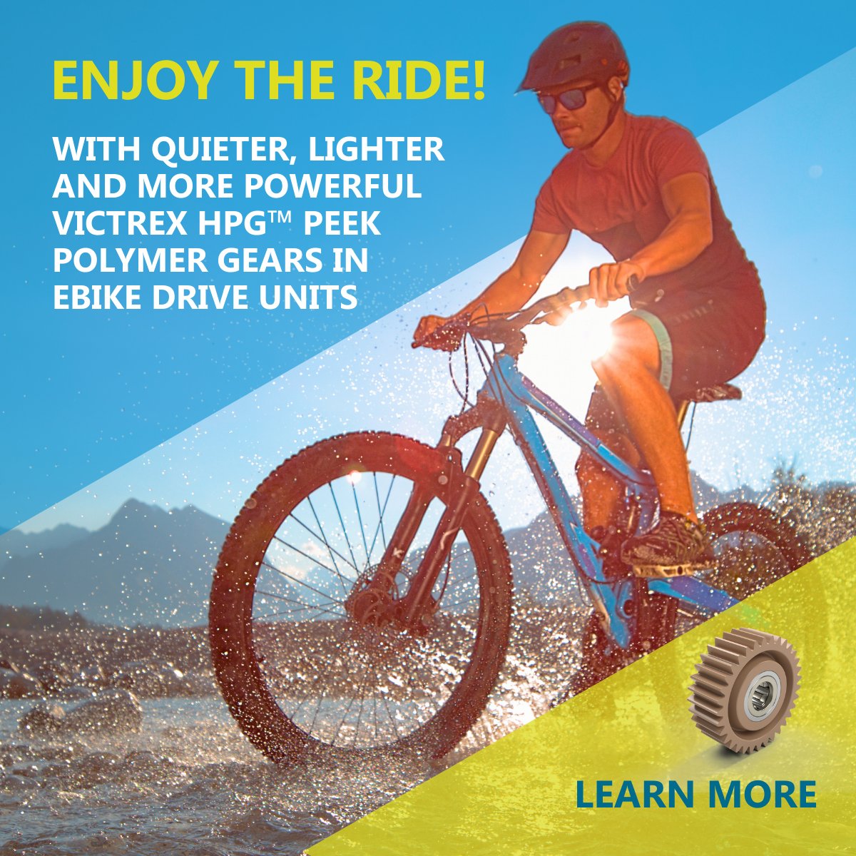 VictrexAuto's tweet image. Revolutionise your e-bike ride with quieter, smaller, and more powerful drive units! Discover how VICTREX HPG™ PEEK #gears are the game-changer you've been looking for. Say goodbye to compromise and hello to durability⚙️🚵  Learn more: bit.ly/VxebikeLP #ebike #NVH #PEEK
