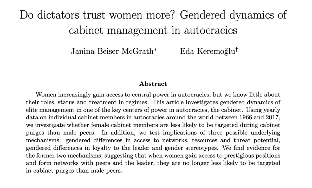 Janina Beiser-McGrath (@jbeisermcgrath) on Twitter photo Looking forward to #epsa2024 to present joint work with <a href="/eda_keremoglu/">Eda Keremoğlu</a> on women in autocratic cabinets on Friday at 5pm! Looking forward to #epsa2024 to present joint work with <a href="/eda_keremoglu/">Eda Keremoğlu</a> on women in autocratic cabinets on Friday at 5pm!