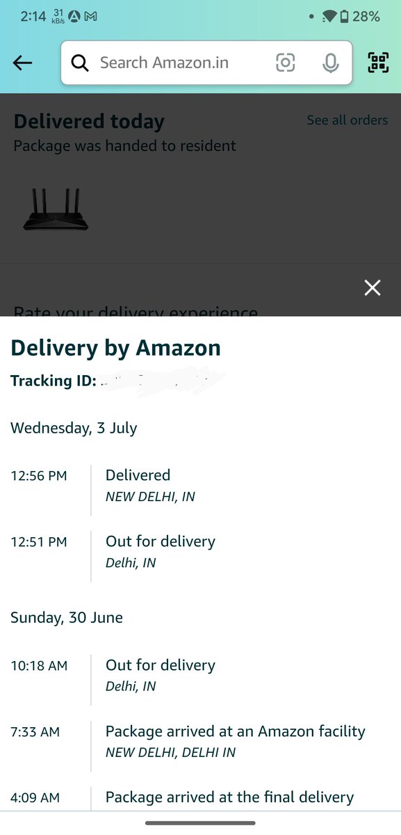 Rahularya271's tweet photo. @amazon @amazonIN @AmazonHelp @BandBajaateRaho @jagograhakjago @consumercourtin 

Amazon is misleading their customers 
1. 1-Day Delivery is a scam 
2. Customer Executive is misleading 
3. Fake promises to customers https://t.co/X84Aob8311