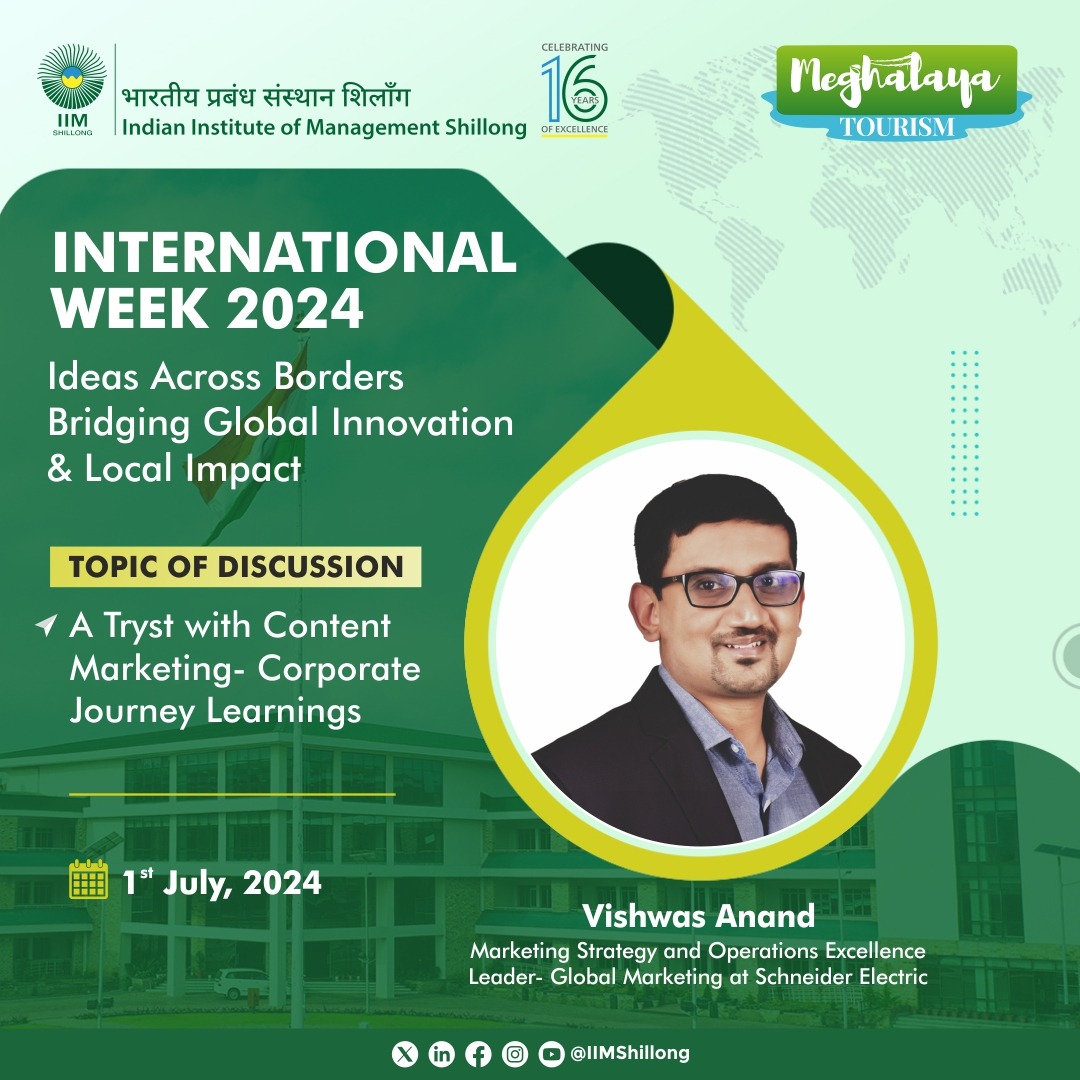 IIMShillong's tweet image. Ideas across borders: International Week at IIM Shillong. Diverse speakers from various fields share innovative ideas and unique perspectives, enriching our theme of global innovation and local impact

#InternationalWeek #IWeek #Innovation #IdeasAcrossBorders #IIMShillong