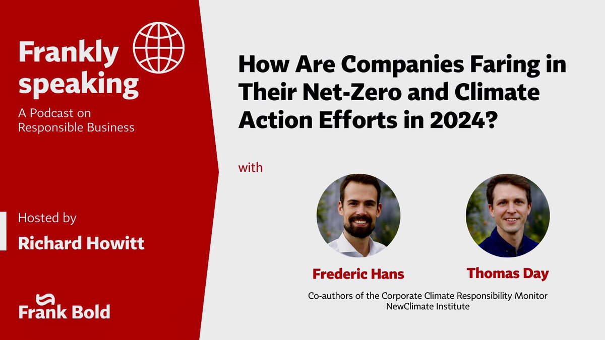 Business is set to cut emissions by 30% by 2030..but still falls short of the 43% needed to meet 1.5°C. Hear <a href="/newclimateinst/">NewClimate Institute @newclimate.bsky.social</a> research in the latest <a href="/purposeofcorp/">Responsible Companies | Frank Bold</a> #FranklySpeaking responsible business podcast: Spotify open.spotify.com/episode/3cqLyV…
Apple Podcasts podcasts.apple.com/fr/podcast/fra…