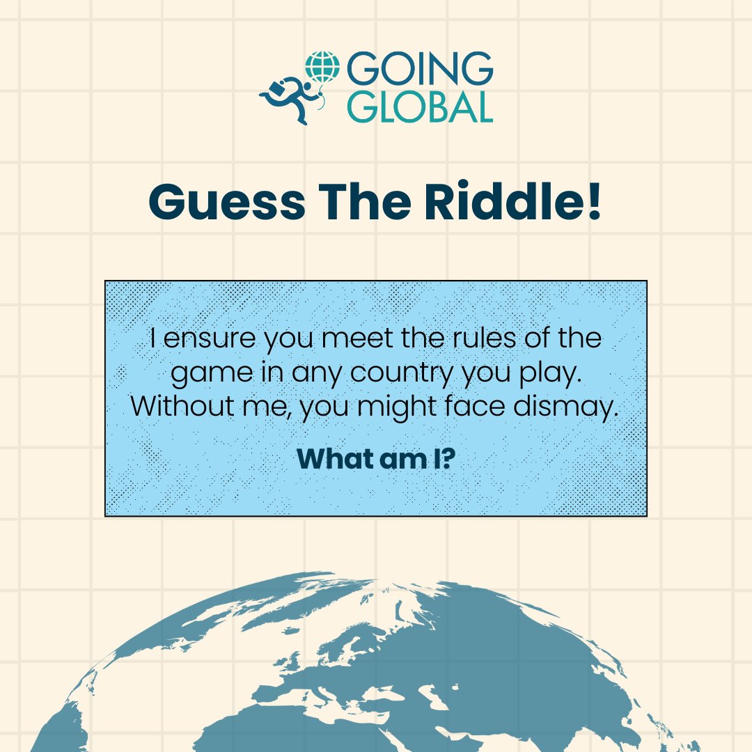GoingGlobalLive's tweet photo. 🌍 Can you guess this riddle? 🌍

Hint: Without this, you might face setbacks and challenges in your global expansion journey! 

Comment below with your answer!

#GoingGlobalLive #GGLive #GGLiveLA #GlobalTrade #GlobalBusiness #GlobalBusinessExpansion #LosAngelesConventionCentre https://t.co/Q1sAoMmN0U