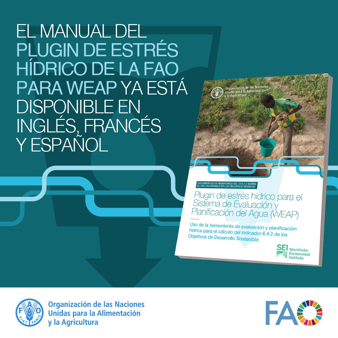 FAOLandWater's tweet photo. El plugin de #EstresHidrico para #WEAP fue desarrollado por @FAO y @SEIresearch para calcular el indicador #ODS6.4.2 “Nivel de estrés hídrico” por cuenca y subcuenca hidrográfica 💦
Más información 👉 https://t.co/EcUbeo3uyn
#SDG6 #IMISDG6 #SDG64Training https://t.co/Ajf0Lr9nyR