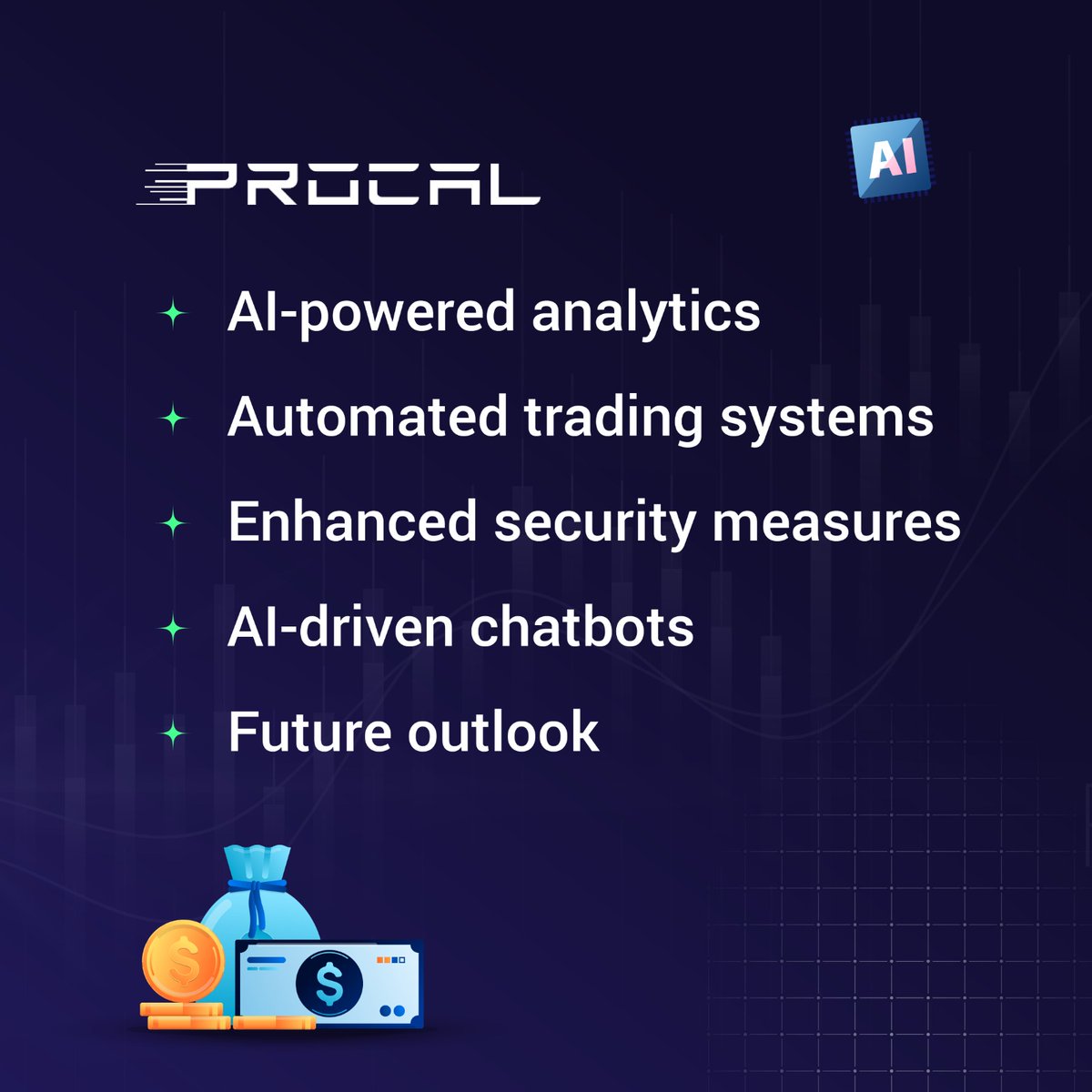 procal_tech's tweet image. Discover how AI is transforming the finance world, unlocking new possibilities for efficiency, security, and personalized wealth management! 
#FutureOfFinance  #AIPoweredFinance #FintechInnovation #WealthManagement #FinanceRevolution
