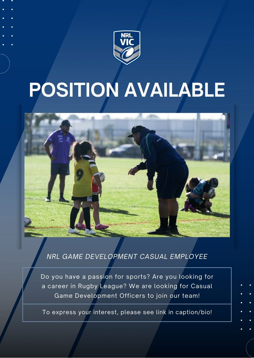 Calling out to all community coaches, sports trainers, referees, volunteers and players! 📣

If this sounds like something you would be interested in, click on this link -
forms.office.com/r/EsQaSV8SiP to express your interest today! 📷