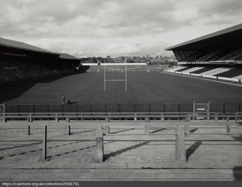 ossianarch's tweet photo. We are beginning work on a project a stone’s throw from Murrayfield Stadium and have been using the opportunity to research its architectural history.

The 19 acres for the stadium was purchased from Edinburgh Polo Club in the early 1920s, funded by debentures, following which a stand and three embankments were built, taking two years.

The stadium officially opened on 21stApril 1925, with 70,000 watching Scotland beat England to win their first Five Nations Championship Grand Slam.

In the 1930s, two wings were added to the 1920s west stand, increasing the seating capacity to over 15,000, with the rest of the terraces remaining until an east stand was added in the 1980s.

During the Second World War, the ground was used as a supply depot by the Royal Army Service Corps, with a full return for international rugby to Murrayfield after derequisition in 1944.

Like most sporting venues of the time, Murrayfield originally operated on come-one, come-all policy at the turnstiles, leading to a world-record crowd of 104,000 to see Scotland beat Wales in 1975.

The current iteration of the stadium was built in two phases in the 1990s, with its distinctive superstructure and c. 50m cantilever roofs, designed by the Millar Partnership.

Looking forward to sharing more about our project in Murrayfield soon.

@ossianarch

-

Images c. Canmore, Historic Environment Scotland, Edinburgh City Archives

#architecture #edinburgh #murrayfield #stadium #scotland #rugby #history #historic #research