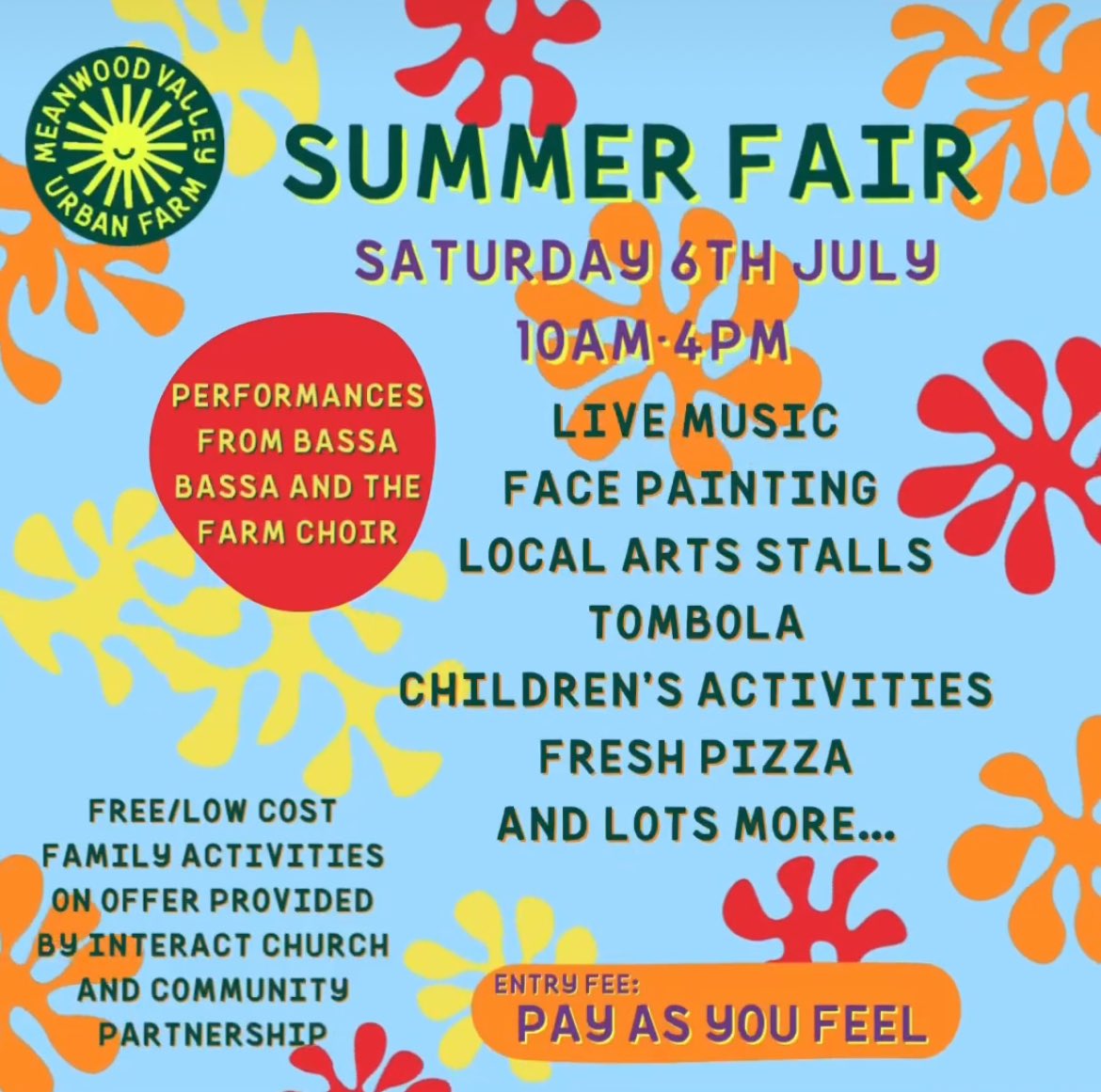 It’s our Summer Fair this Saturday 10am-4pm here at the Farm. Entry is Pay As You Feel and includes entry to the Farm. Please come along…