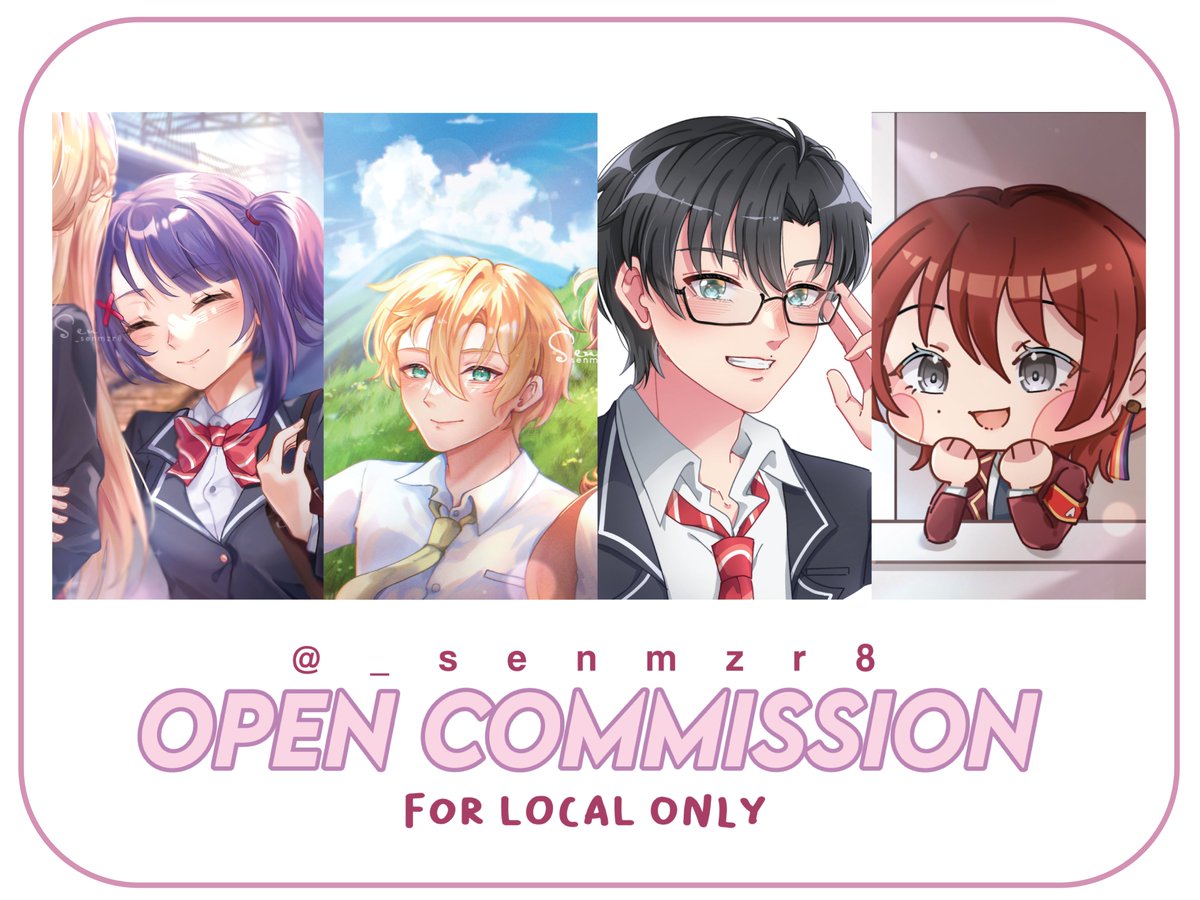 ( ↻RTs &amp; ♡likes are appreciated! ✨ ) 

Halo, aku buka lagi commission untuk lokal! Jika ada yang tertarik atau ada yang mau tanya², boleh DM aja ya! Terimakasih  🩷
Slot yang tersedia (0/4) (Bisa bertambah)
🌸 Portofolio: heyzine.com/flip-book/9b5c… 🌸

#commission #opencommission