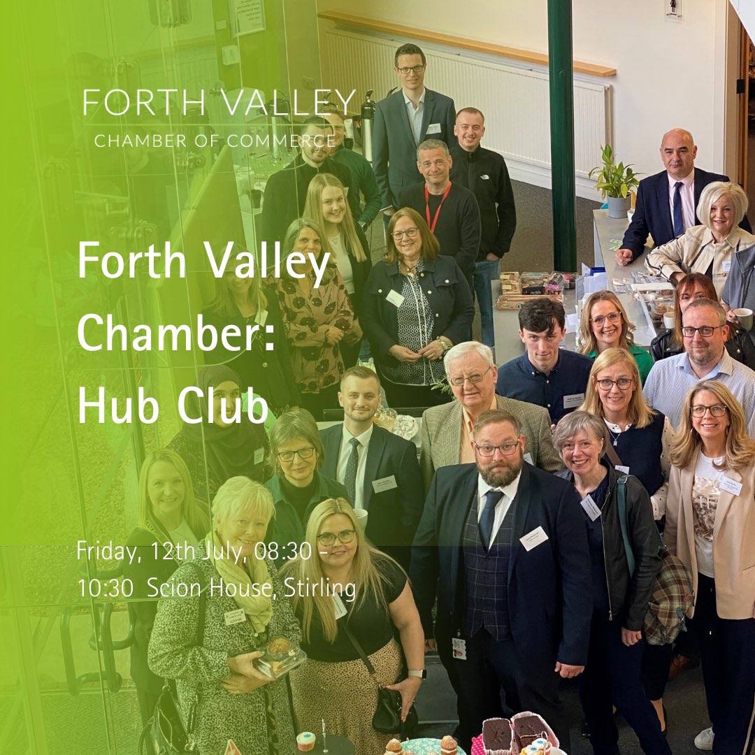 ⭐️HUB CLUB: FRIDAY 12th JULY⭐️

There is still time to secure your space for this months hub club!

Sign up here forthvalleychamber.co.uk/events/

#ForthValleyChamber #GetConnected #StayConnected