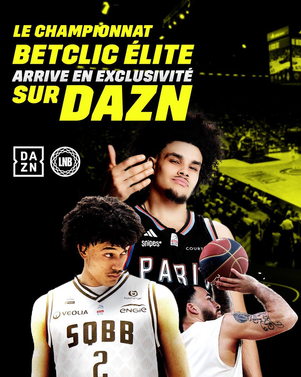 🏀 | Grande nouvelle pour les fans de basket ! DAZN est désormais le diffuseur officiel et exclusif du championnat Betclic ELITE jusqu'en 2029. Avec DAZN, vous pourrez vivre l'intégralité de la compétition en direct et en exclusivité. 🇫🇷✨

Prêts à vibrer chaque semaine ? 🤩