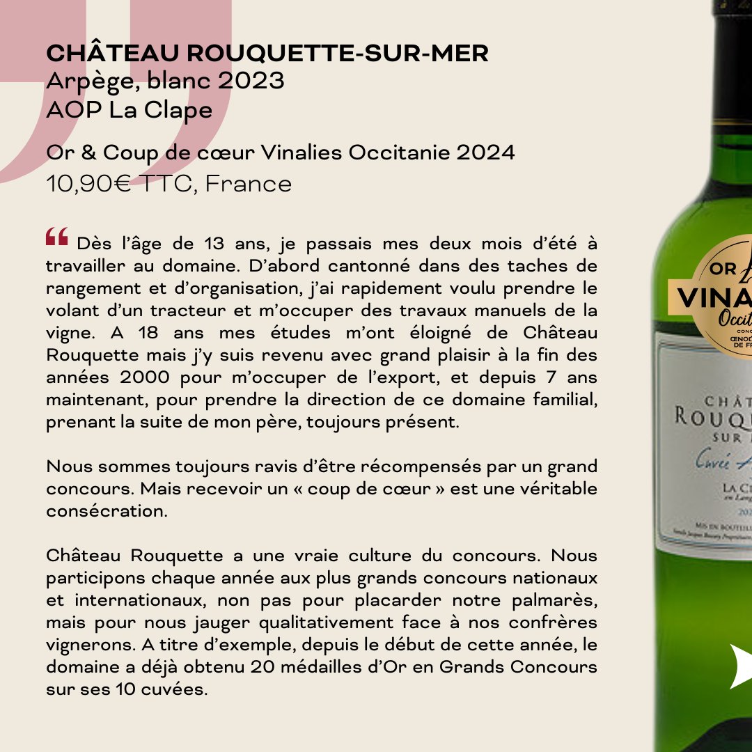 vinalies_oef's tweet photo. Témoignage: François Boscary du Château Rouquette-sur-mer. Le domaine est lauréat de nombreuses médailles Vinalies en 2024 : 2 Or Vinalies Internationales, 1 Argent Vinalies France, 4 Or et 2 Argent Vinalies Occitanie. #vinalies #occitanie #aoplaclape #vin #oenologuesdefrance https://t.co/NBPHuyXoQi